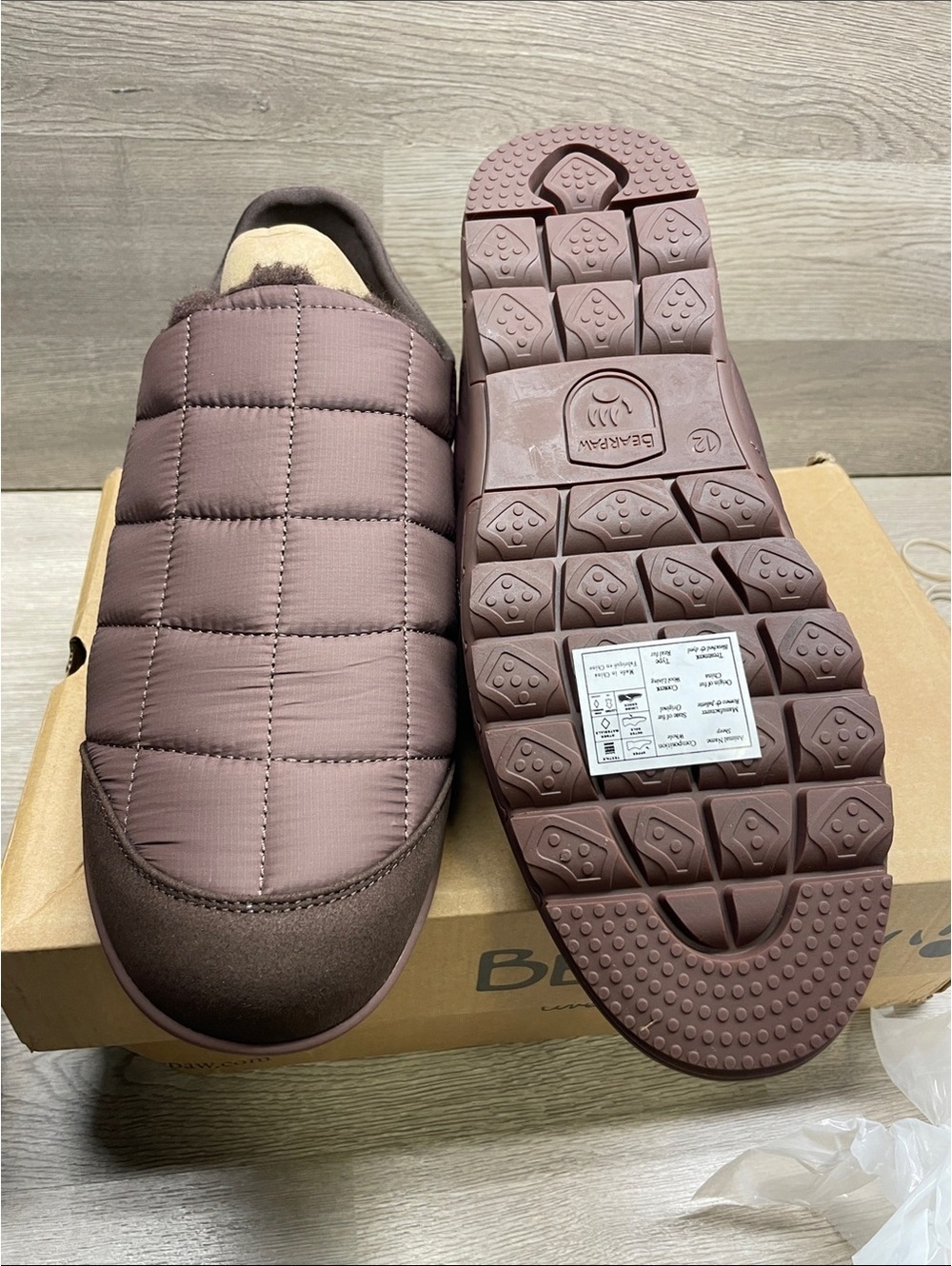 BearPaw Men's Quilted Slip On Loafers Brown #88